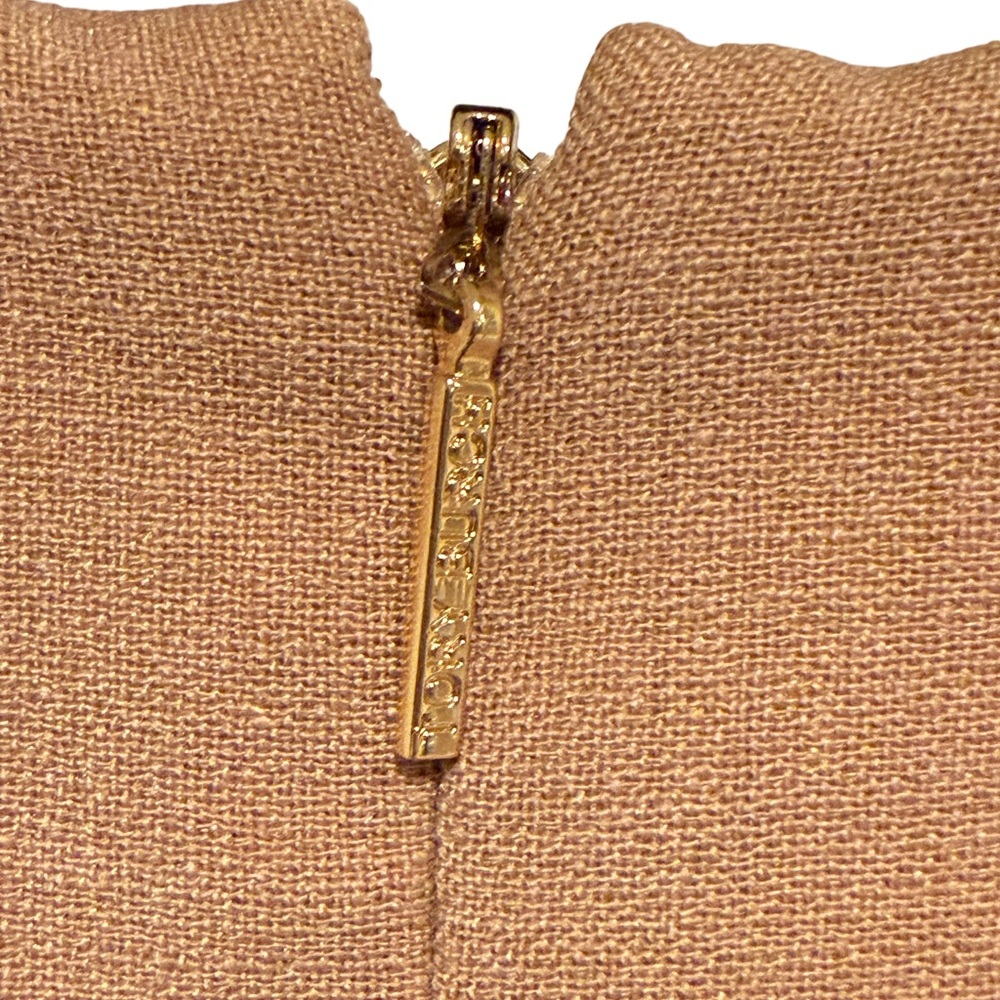 Tory Burch NWT Size 10 Classic Tan Sleeveless Square Neckline Wool Dress (0569) - Picture 9 of 16